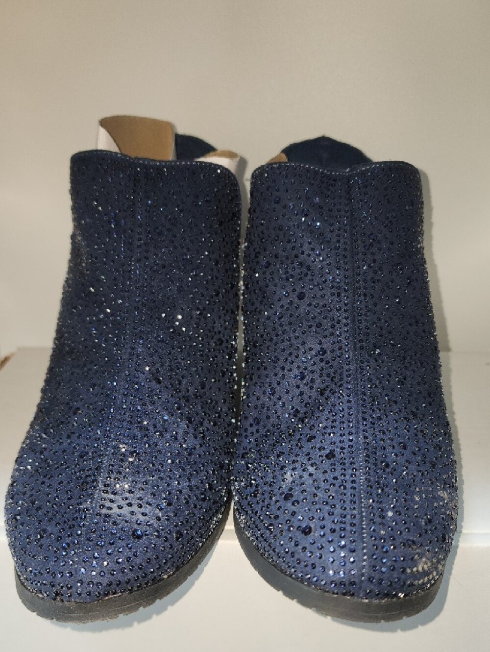 Kenneth Cole Reaction Size 9.5 Women's Navy Rhinestone Manmade Material Booties